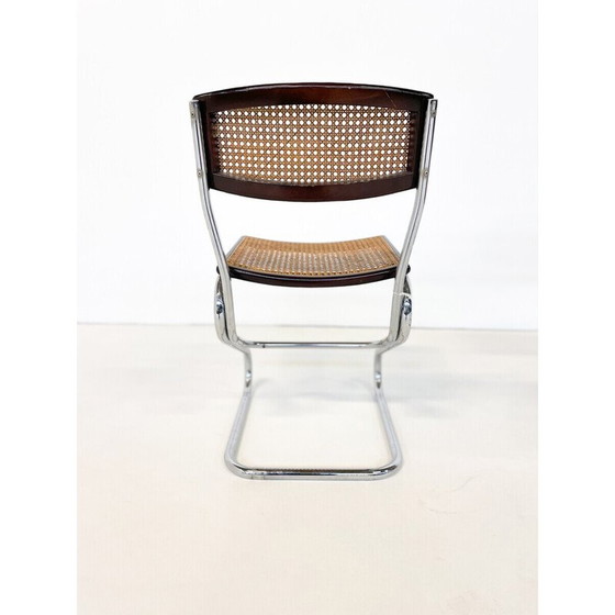 Image 1 of Set van 6 Italiaanse rieten stoelen uit de Mid Century, jaren 1960