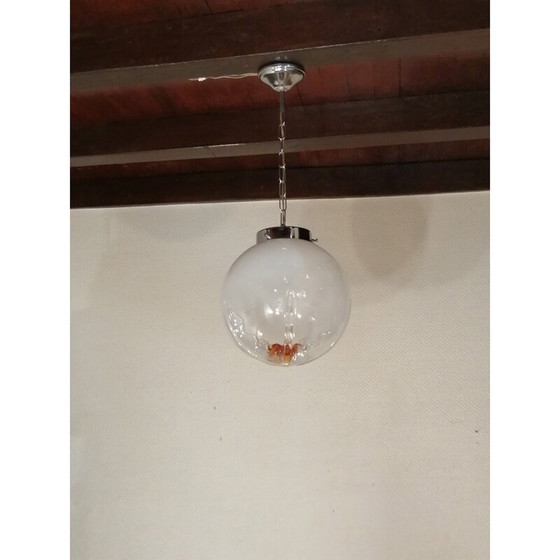 Image 1 of Vintage ''Mazzega bol'' hanglamp van Murano glas, 1970