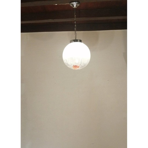 Vintage ''Mazzega bol'' hanglamp van Murano glas, 1970