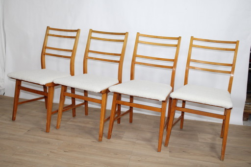 4 Vintage Gerenoveerde Imitatie Schapenvacht Stoelen Dk