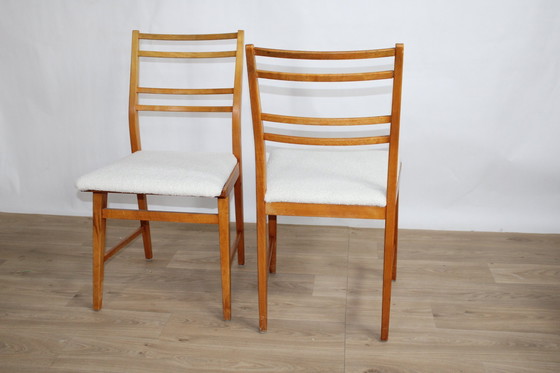 Image 1 of 4 Vintage Gerenoveerde Imitatie Schapenvacht Stoelen Dk