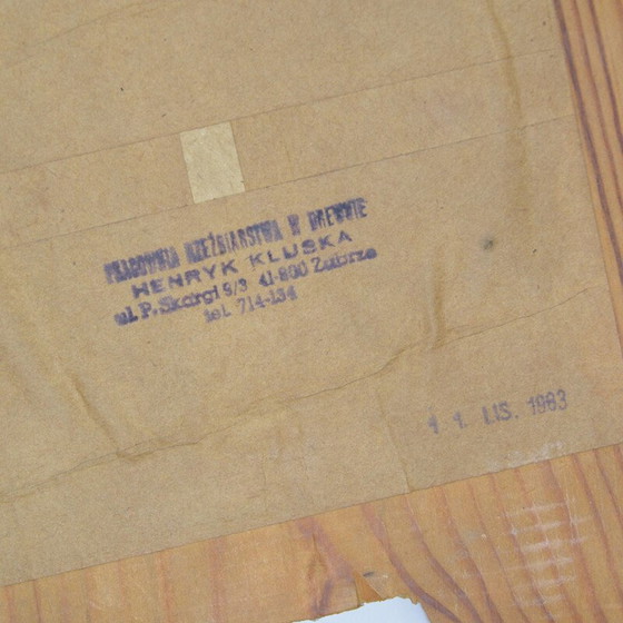 Image 1 of Vintage spiegel van Pracownia Rzeźbiarstwa voor Henryk Kluska Zabrze, Polen 1963