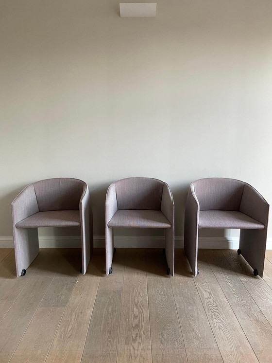 Image 1 of Set Van 3 Tecno Plau Stoelen – Ontworpen Door Gabriele En Oscar Buratti