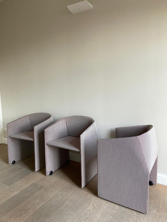 Image 1 of Set Van 3 Tecno Plau Stoelen – Ontworpen Door Gabriele En Oscar Buratti