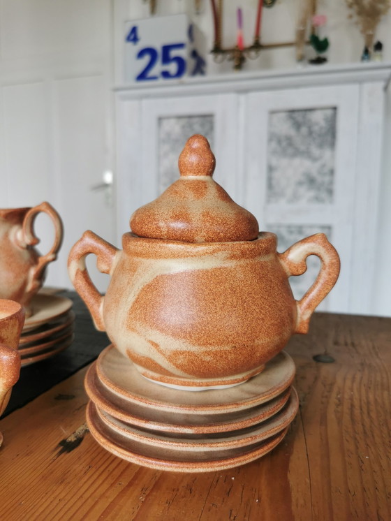 Image 1 of Antiek terracotta thee- en koffieservies