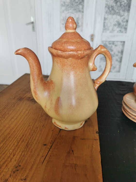 Image 1 of Antiek terracotta thee- en koffieservies