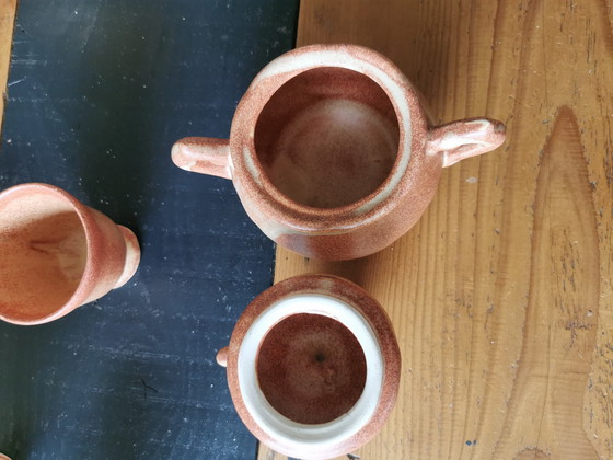 Image 1 of Antiek terracotta thee- en koffieservies