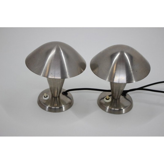 Image 1 of Paar vintage Bauhaus chromen lampen, Tsjecho-Slowakije 1930