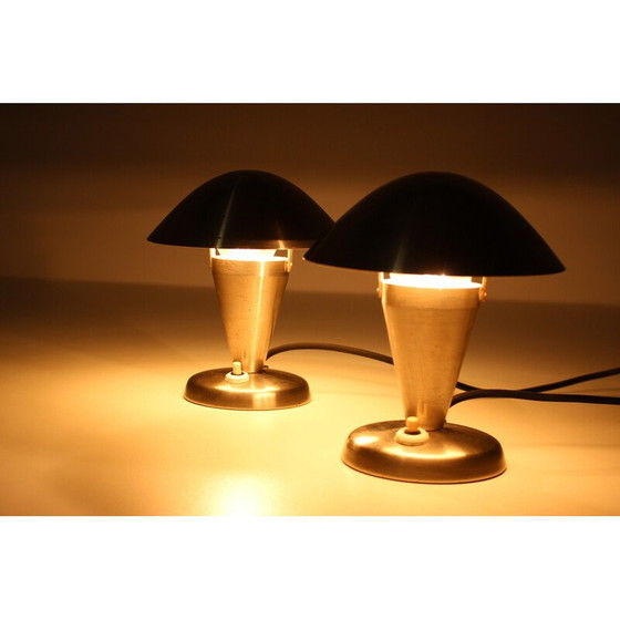 Image 1 of Paar vintage Bauhaus chromen lampen, Tsjecho-Slowakije 1930