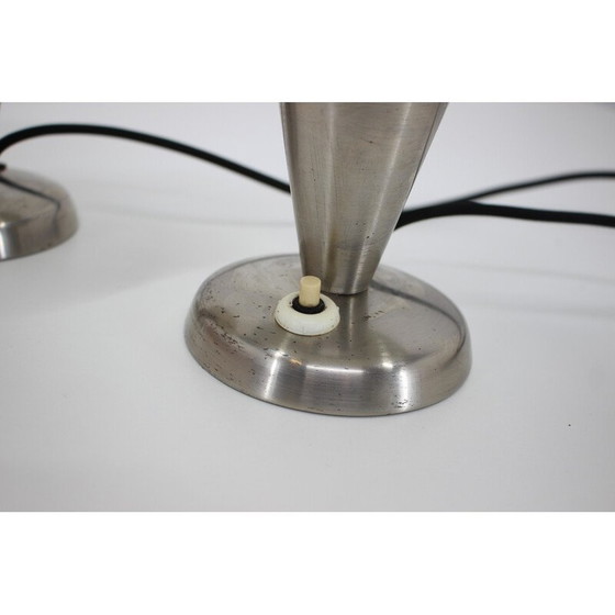 Image 1 of Paar vintage Bauhaus chromen lampen, Tsjecho-Slowakije 1930