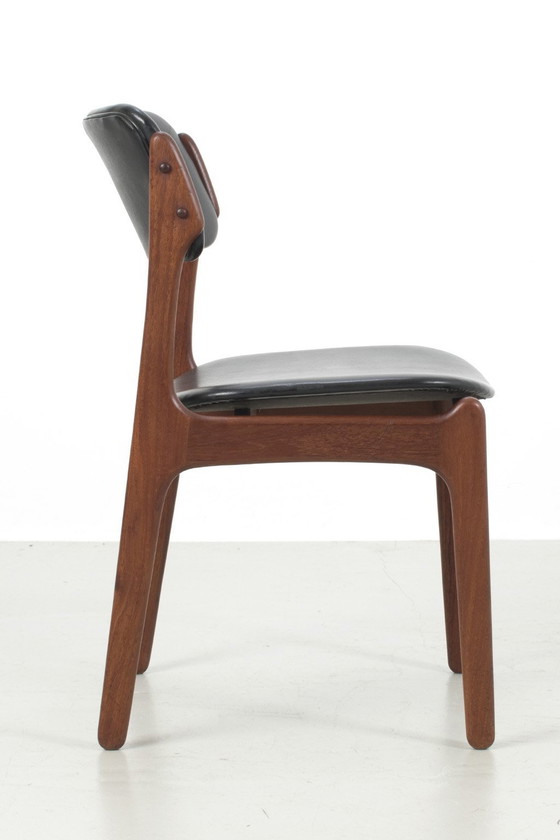 Image 1 of 6 Erik Buch Stoelen Met Zwarte Skai Bekleding 66492