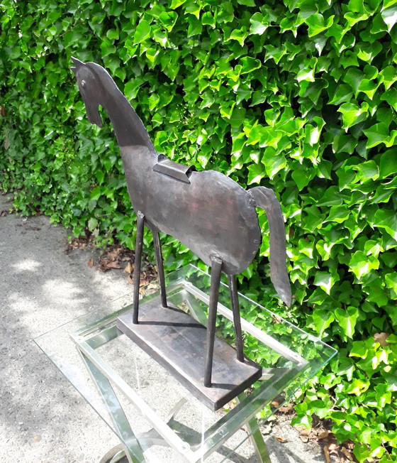 Image 1 of Plaatmetalen beeld paard 61 cm hoog