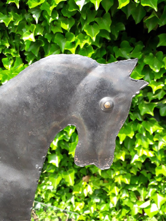 Image 1 of Plaatmetalen beeld paard 61 cm hoog