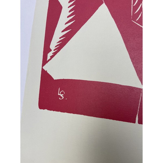 Image 1 of Vintage roze dorpslitho door Leopold Survage, 1950