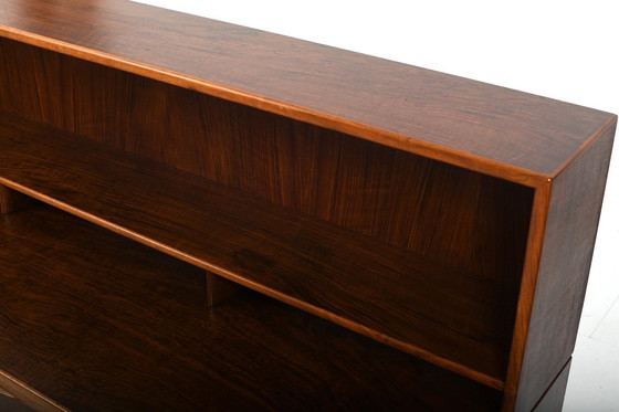 Image 1 of Kurt Østervig Low Walnut Dressoir Met Boekenkast Top 1950S