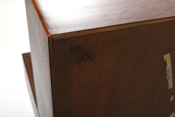 Image 1 of Kurt Østervig Low Walnut Dressoir Met Boekenkast Top 1950S