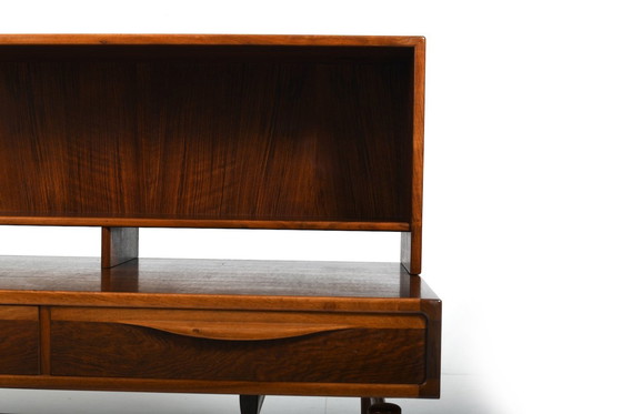 Image 1 of Kurt Østervig Low Walnut Dressoir Met Boekenkast Top 1950S