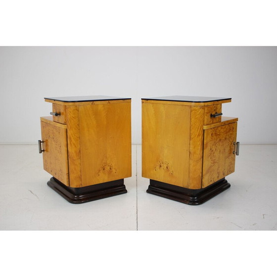 Image 1 of Paar vintage nachtkastjes van Jindřich Halabala voor Up závody, Tsjecho-Slowakije 1950