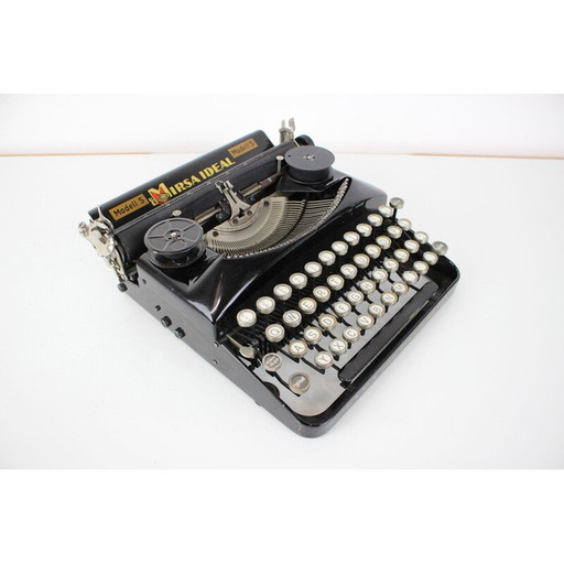 Vintage typemachine "Mirsa" in metaal van Seidl en Naumann, Duitsland 1934