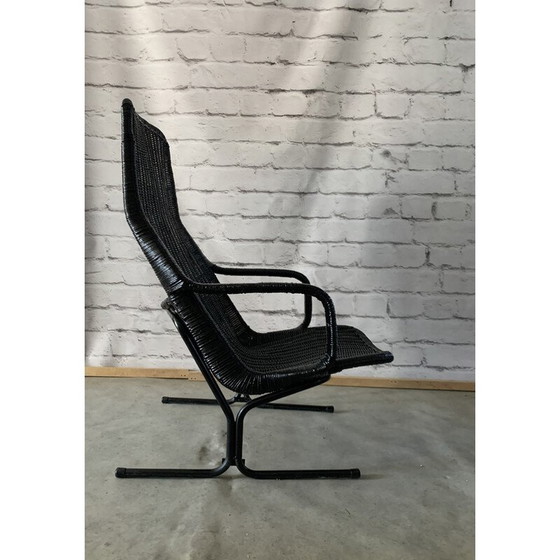Image 1 of Vintage 514 C fauteuil in rotan en staal van Dirk Van Sliedregt voor Gebroeders Jonkers Noordwolde, 1960