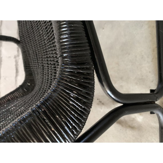 Image 1 of Vintage 514 C fauteuil in rotan en staal van Dirk Van Sliedregt voor Gebroeders Jonkers Noordwolde, 1960