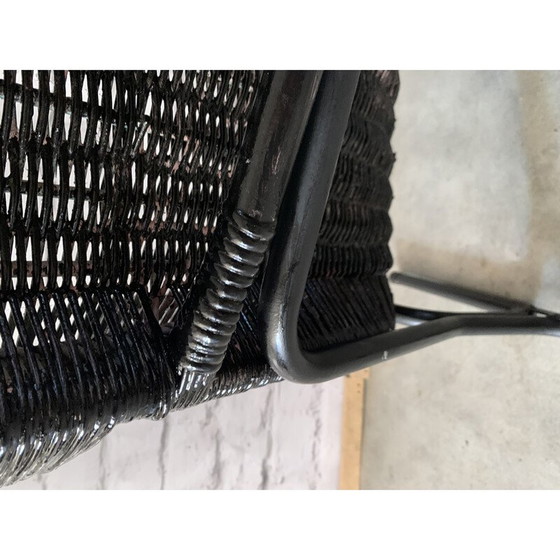 Image 1 of Vintage 514 C fauteuil in rotan en staal van Dirk Van Sliedregt voor Gebroeders Jonkers Noordwolde, 1960