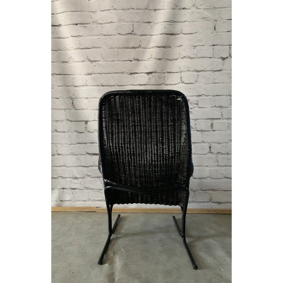 Image 1 of Vintage 514 C fauteuil in rotan en staal van Dirk Van Sliedregt voor Gebroeders Jonkers Noordwolde, 1960
