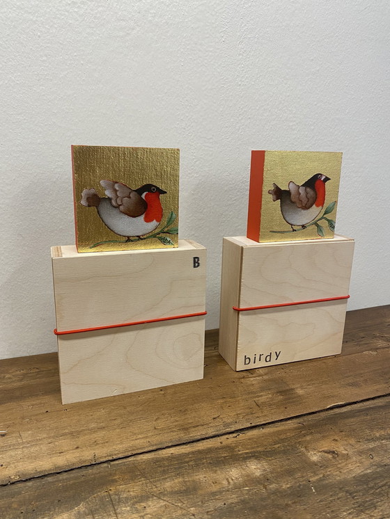 Image 1 of Ada Breedveld Schilderijen Set Birdy Serie