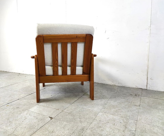 Image 1 of Vintage grenen houten fauteuil 1960