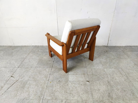 Image 1 of Vintage grenen houten fauteuil 1960