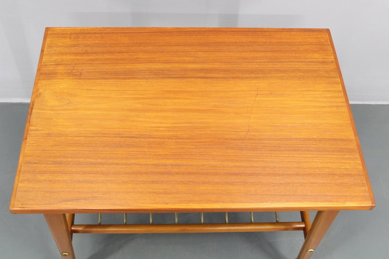 Image 1 of 1960S Teakhouten bijzettafel op wielen, Denemarken