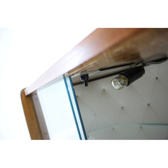 Image 1 of Vintage vitrinekast van mahoniehout en glas, Tsjechië 1960