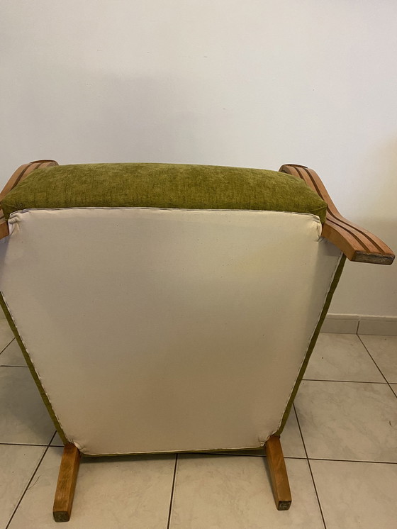 Image 1 of Antieke 30's Art Deco Fauteuil Volledig Gerenoveerd, Solide Structuur Behandeld Tegen Insecten