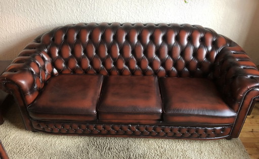 2 X Chesterfield Leren Bankstellen