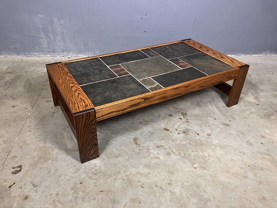 Image 1 of Wenge Salontafel Leisteen Brutalist Mid Century