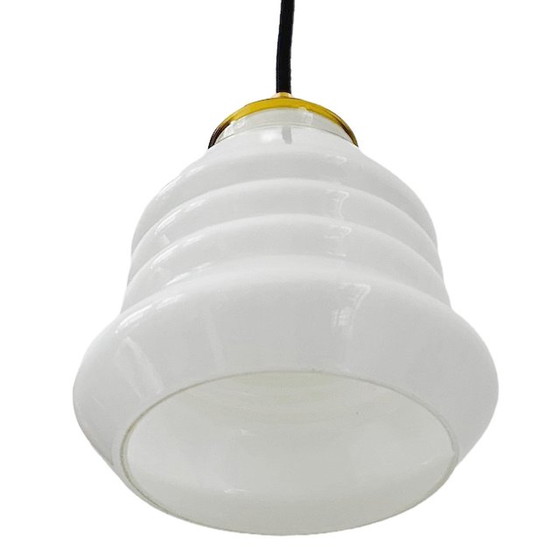 Image 1 of Vintage hanglampje opaline wit goud