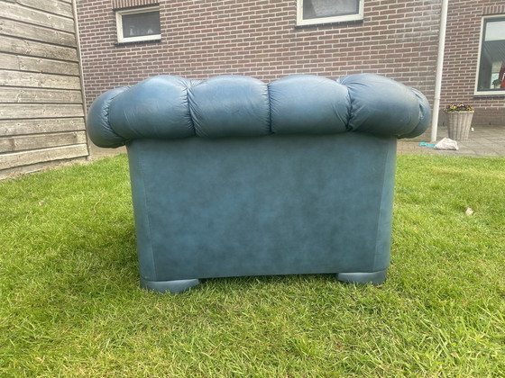 Image 1 of Chesterfield fauteuil blauw