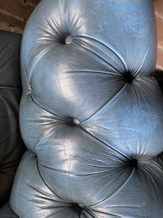 Image 1 of Chesterfield fauteuil blauw