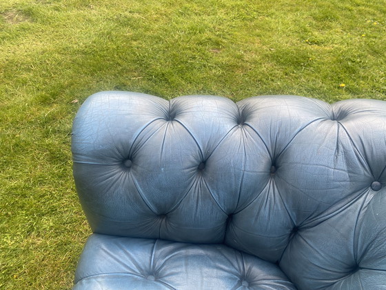 Image 1 of Chesterfield fauteuil blauw