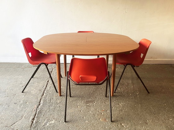 Image 1 of 1960S Mid Century Modern Dining Set Door Schreiber Furniture And Ab Tubular Products