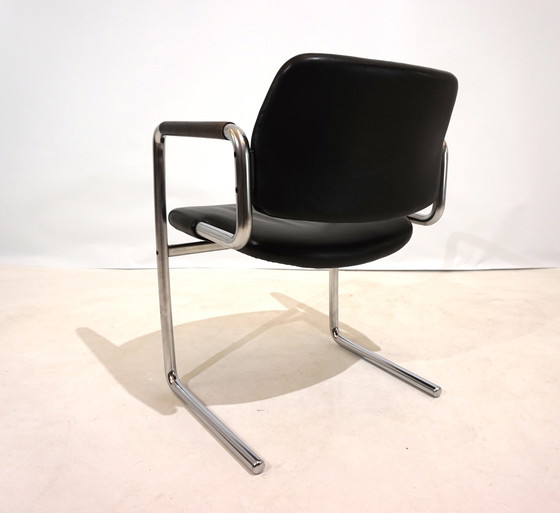 Image 1 of Set van 4 leren eetkamerstoelen van Jørgen Kastholm voor Kusch&Co