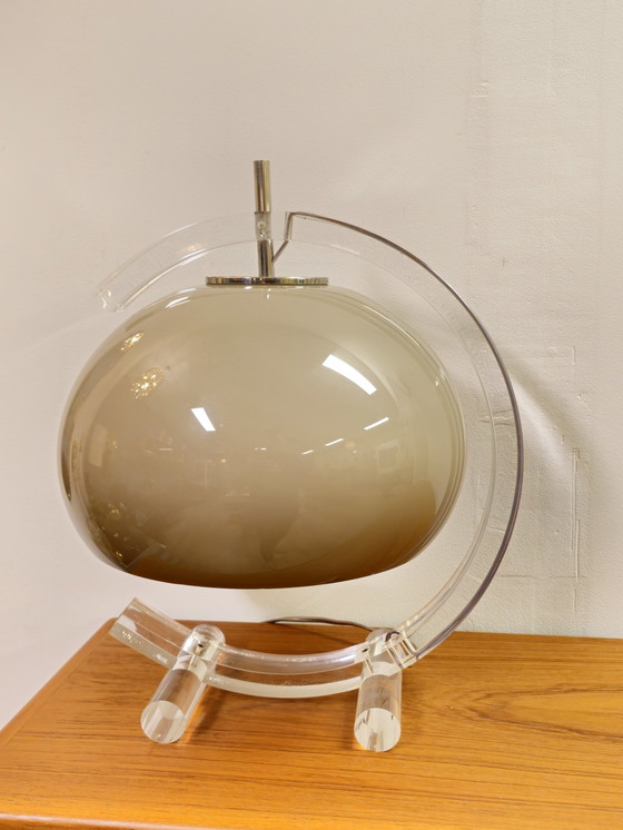 Image 1 of Vintage Space Age Tafellamp Bureaulamp Lamp Dijkstra Guzzini Plexiglas  