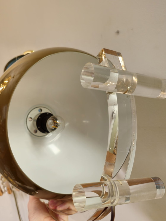 Image 1 of Vintage Space Age Tafellamp Bureaulamp Lamp Dijkstra Guzzini Plexiglas  