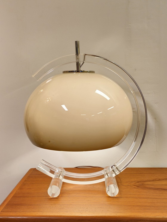 Image 1 of Vintage Space Age Tafellamp Bureaulamp Lamp Dijkstra Guzzini Plexiglas  