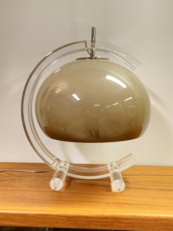 Image 1 of Vintage Space Age Tafellamp Bureaulamp Lamp Dijkstra Guzzini Plexiglas  