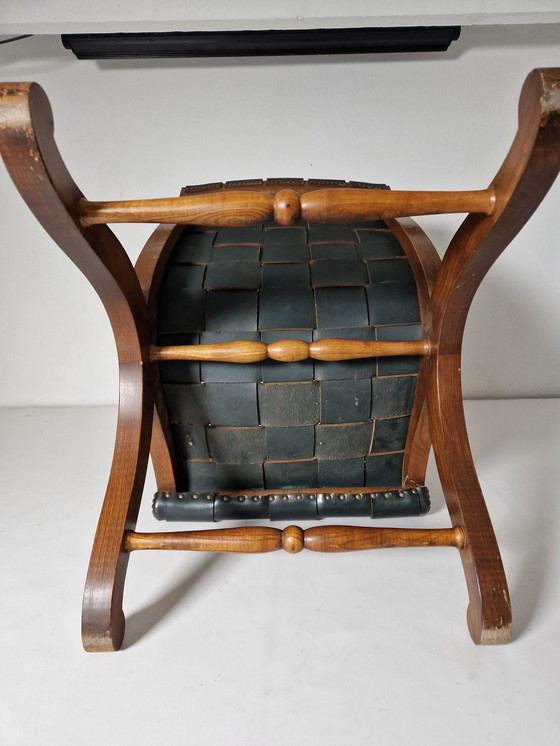 Image 1 of Vintage leren fauteuil Brutalist van Pierre Lottier voor Valentine, spanje 1950