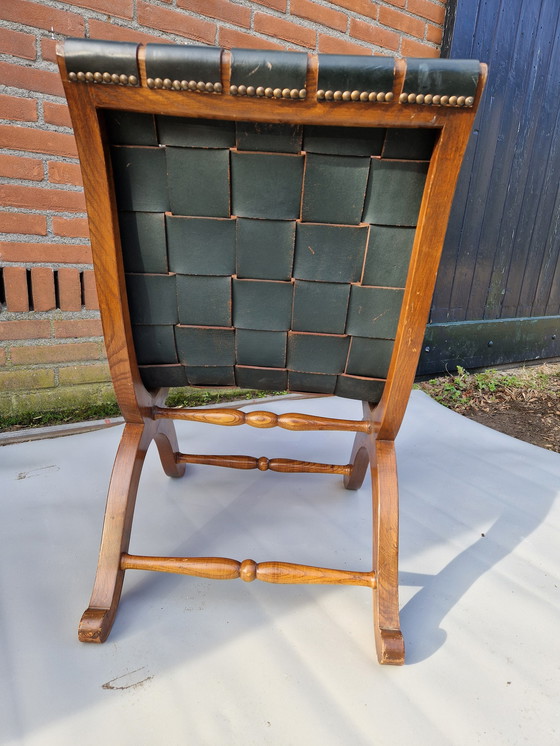 Image 1 of Vintage leren fauteuil Brutalist van Pierre Lottier voor Valentine, spanje 1950