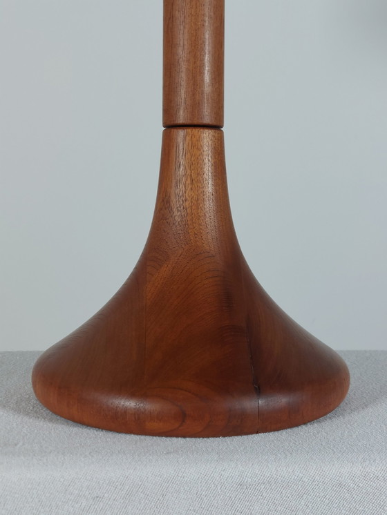 Image 1 of Grote Mid Century vintage teakhouten tafellamp