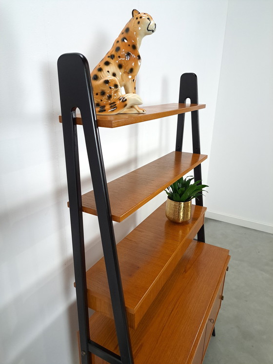 Image 1 of Zweeds Teak Wandmeubel Met Bureau En Lade