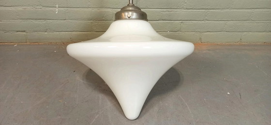 Image 1 of Vintage Art Deco opaline druppel hanglamp